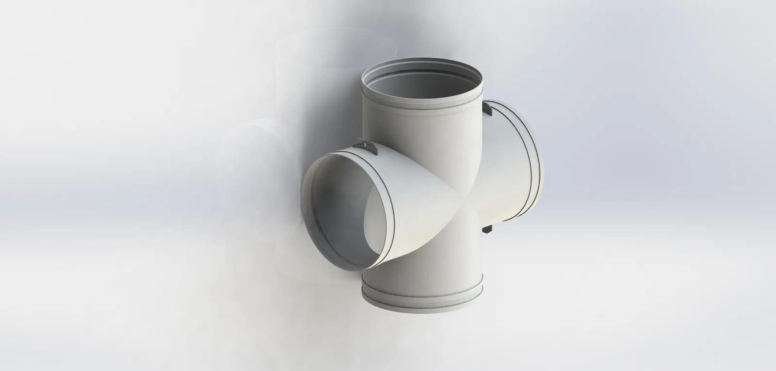 Polyduct 4-way section fitting