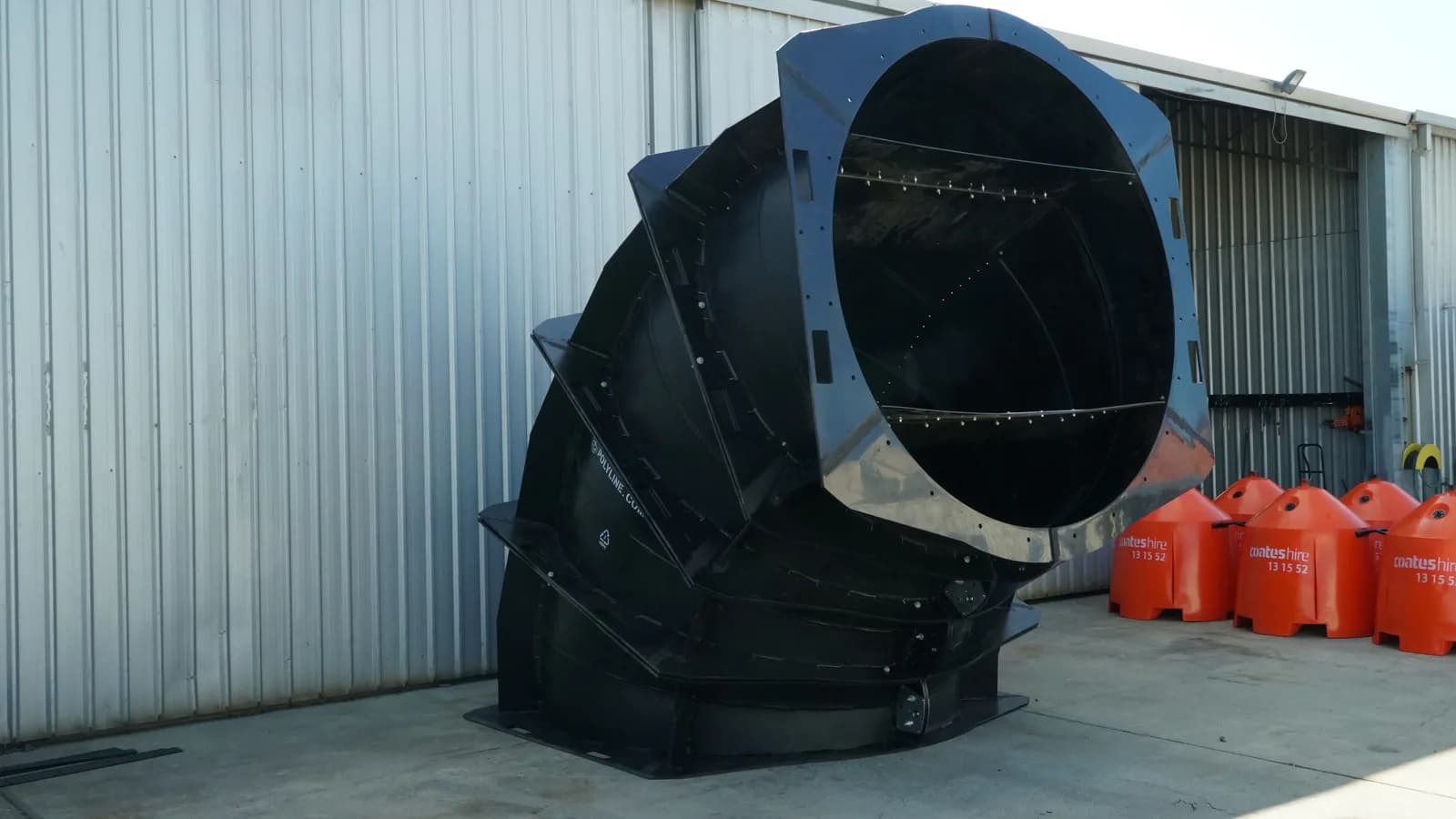 Ø2.4 m fabricated split Polyduct — workshop view 4