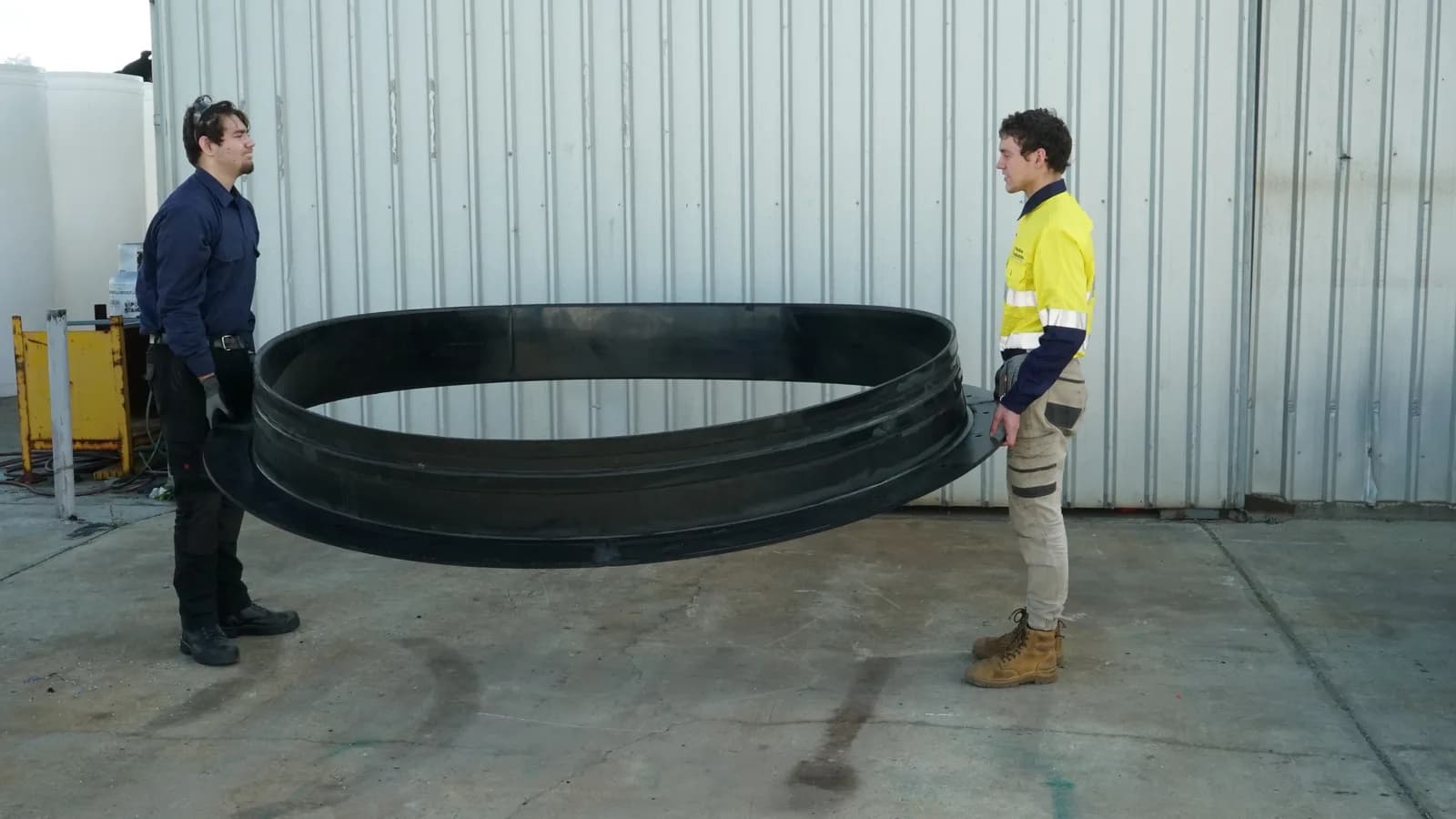 Ø2.4 m fabricated split Polyduct — workshop view 7