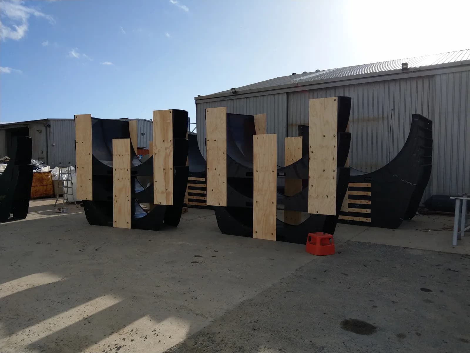 3 m ID split Polyduct sections loaded for site transport