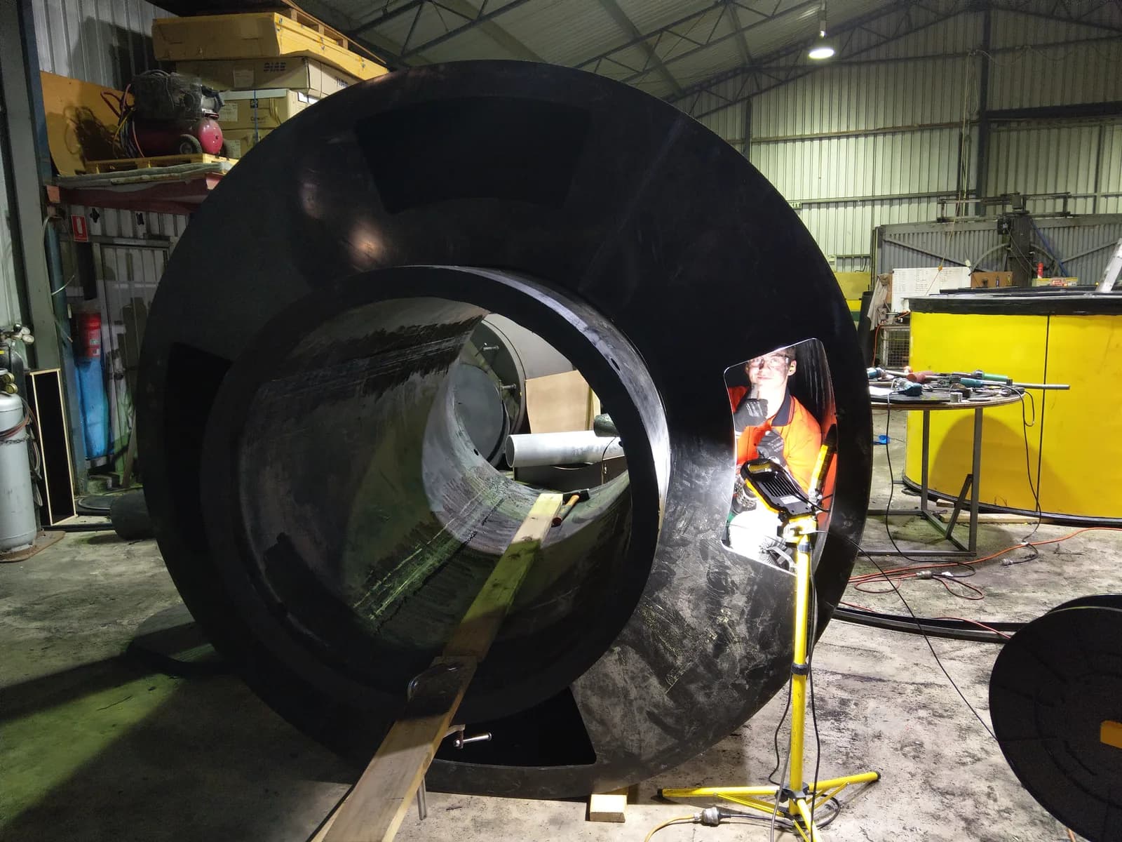 7-tonne pontoon buoys for Koolan Island — fit-up