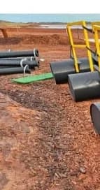 HDPE pump-float install on Pilbara red earth