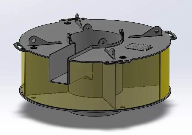 Donut pump float anatomy — labelled isometric view