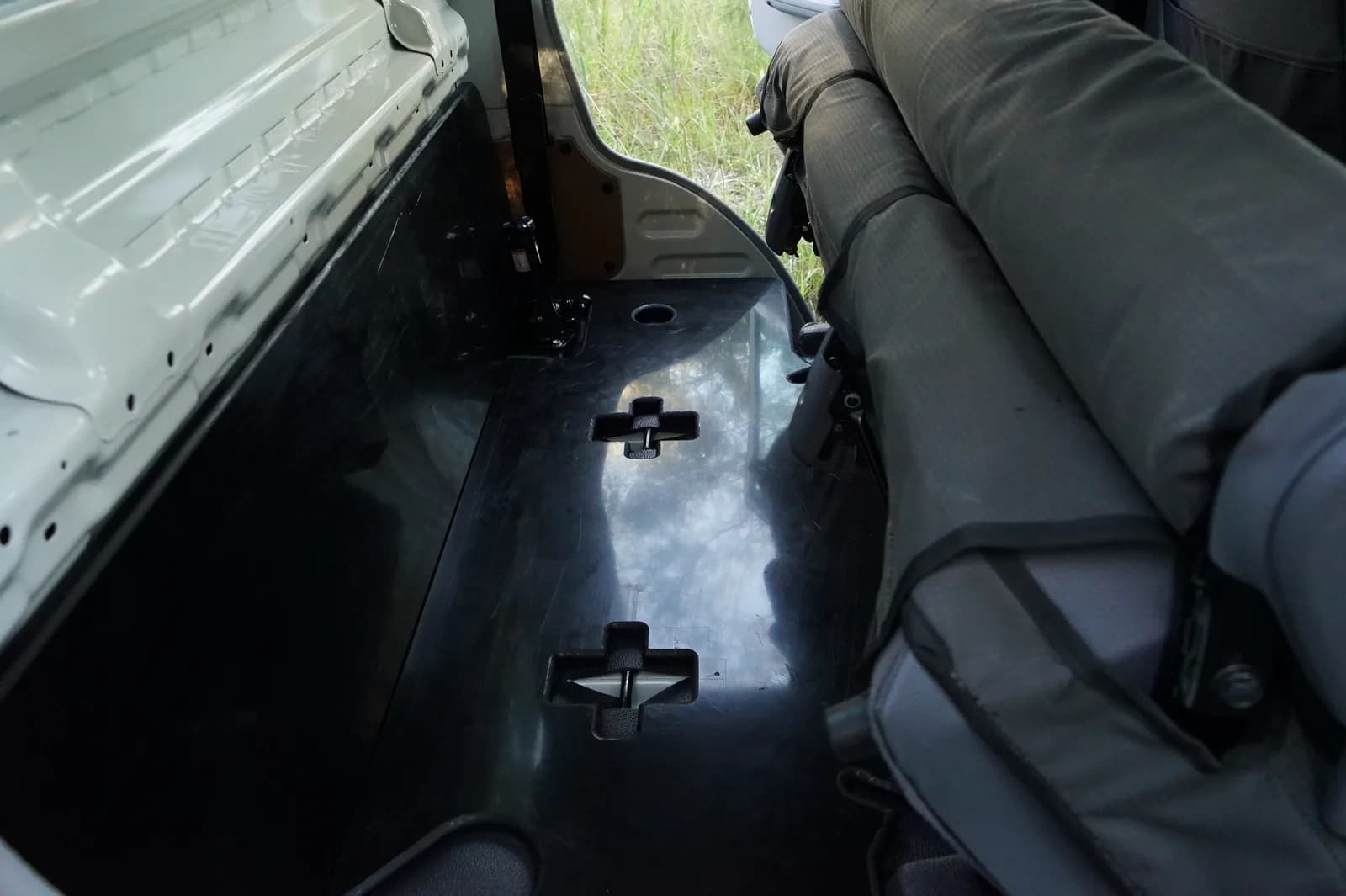HDPE under-seat protector — install view 3